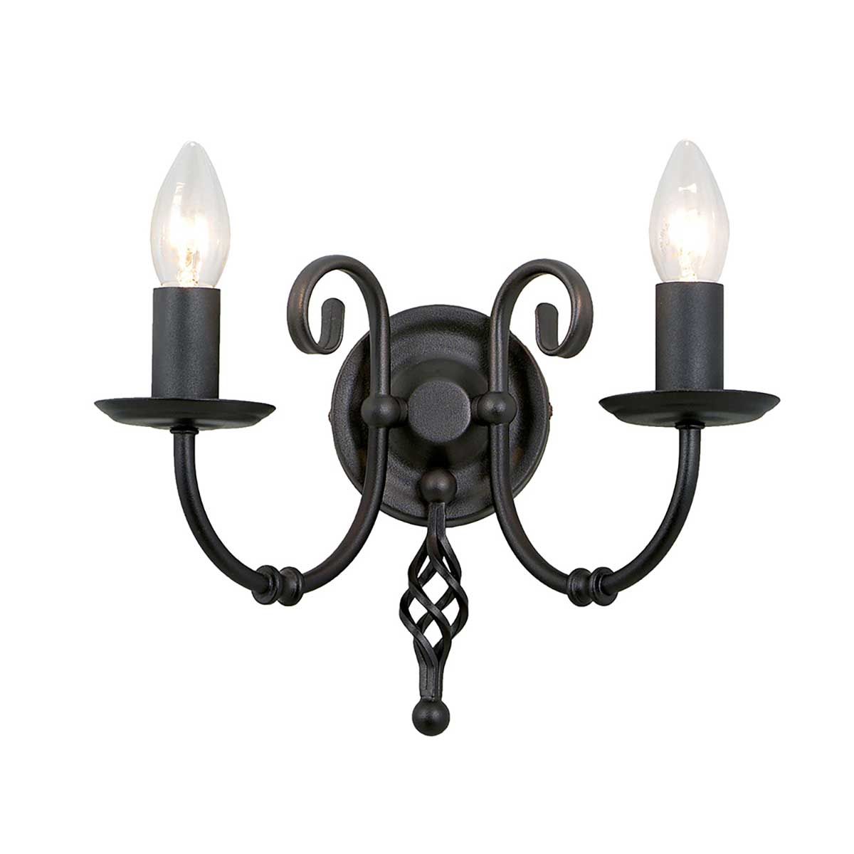 Handcrafted Elegance 2-Light Black Wall Sconce