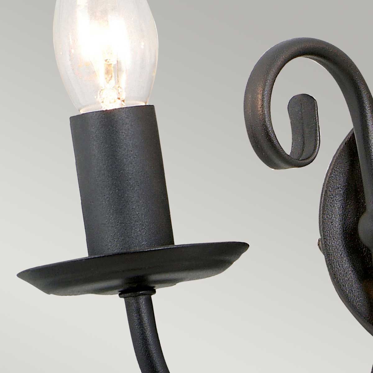 Handcrafted Elegance 2-Light Black Wall Sconce