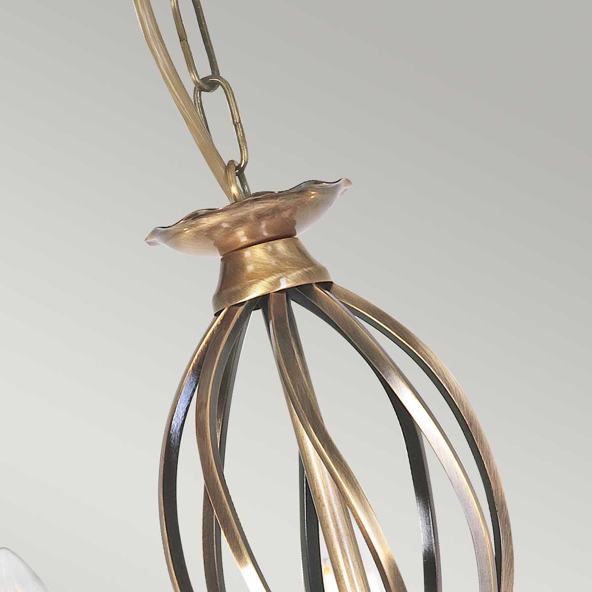 Elegant Artisan 5-Light Ceiling Chandelier in Aged Brass Finish