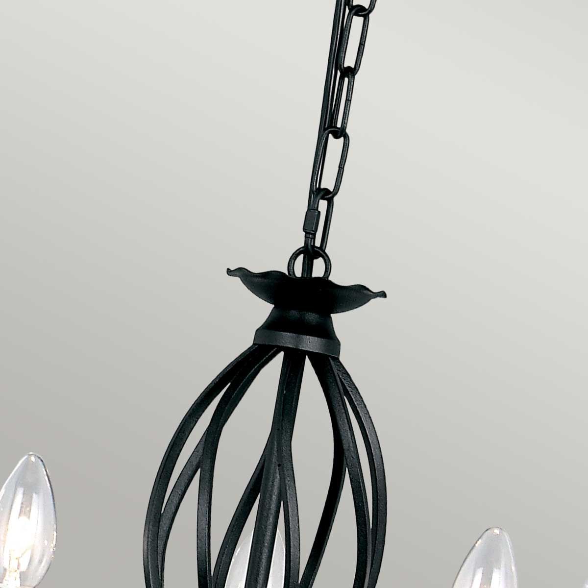 Classic Elegance 5 Light Black Steel Chandelier