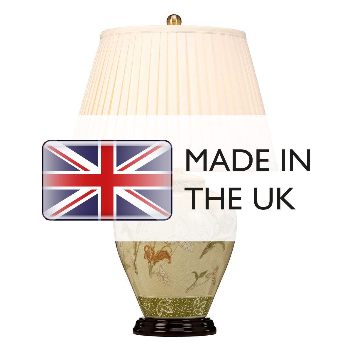 Elegant Arum Lily Porcelain Table Lamp with Pleated Shade