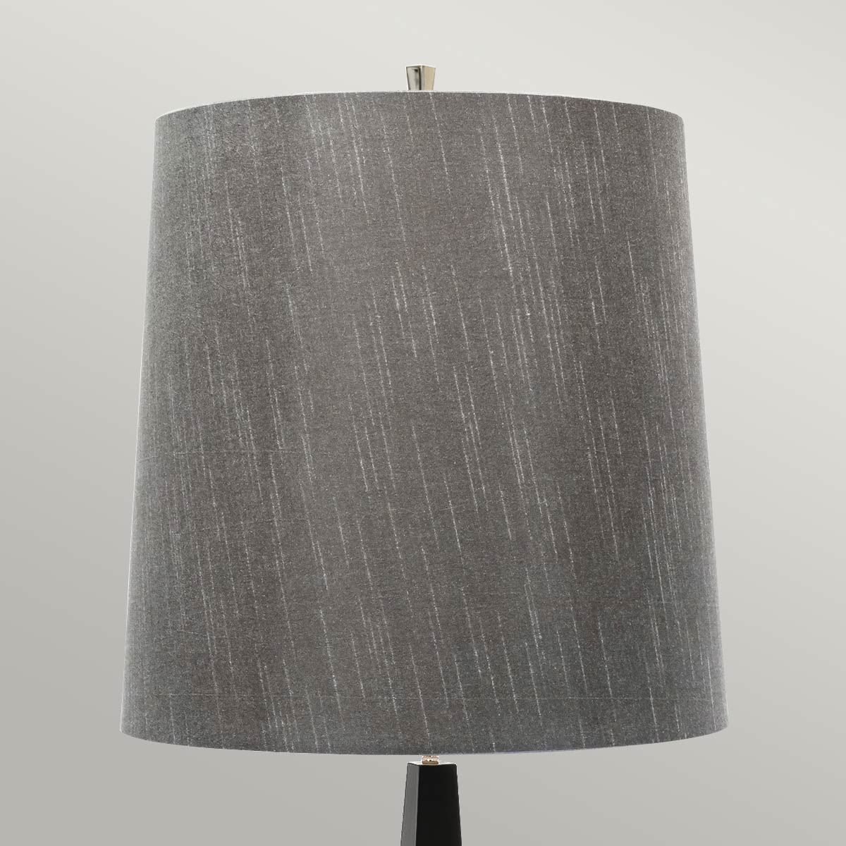 Sleek Satin Black Pyramid Floor Lamp with Polished Nickel Accents