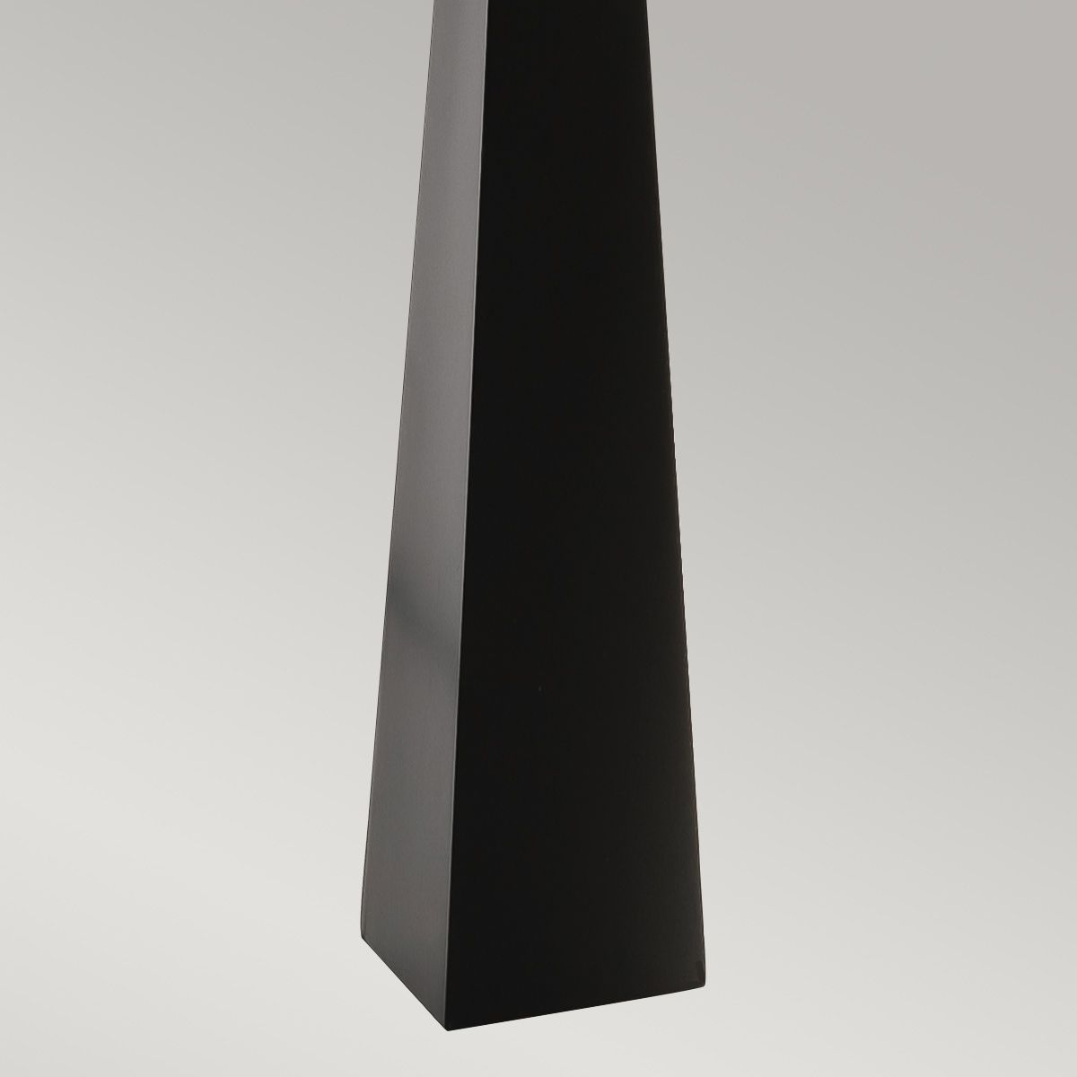 Sleek Satin Black Pyramid Floor Lamp with Polished Nickel Accents