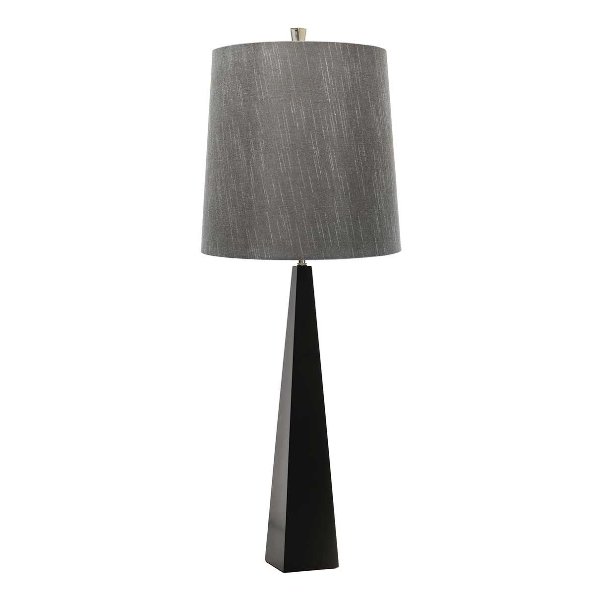 Sleek Ascent Black Table Lamp with Dark Grey Shade
