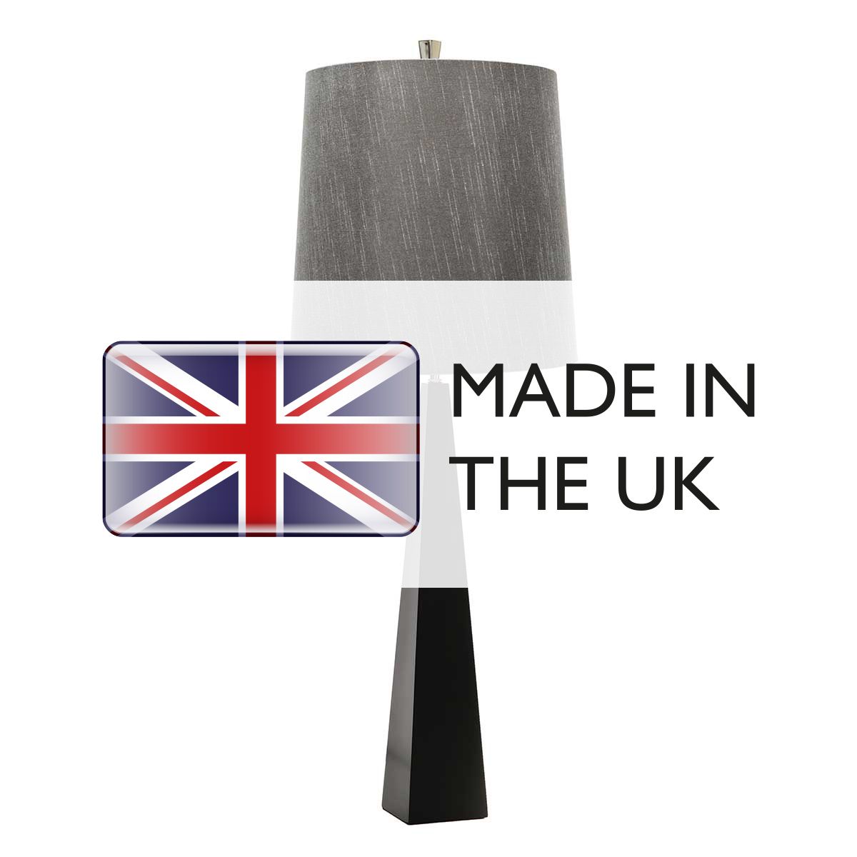 Sleek Ascent Black Table Lamp with Dark Grey Shade