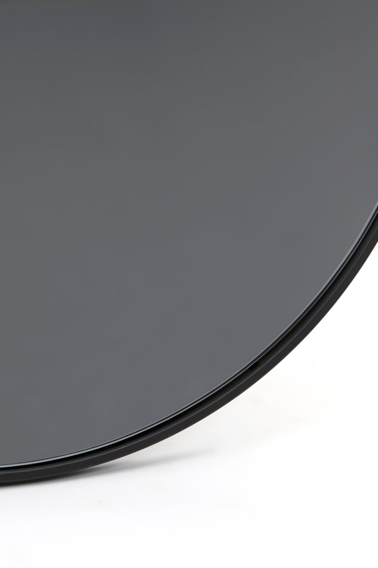 50 cm Round Smoked Glass Mirror with Black Frame
