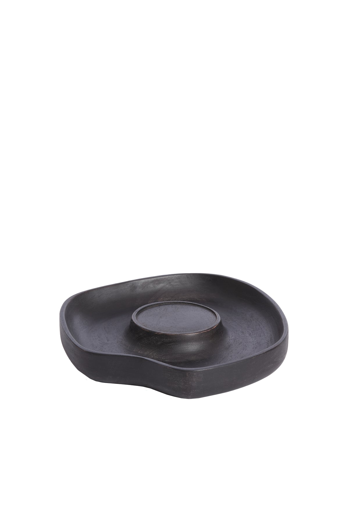 Rustic Lagao Wood Candle Holder - Dark Brown (24.5x24.5x4 cm)