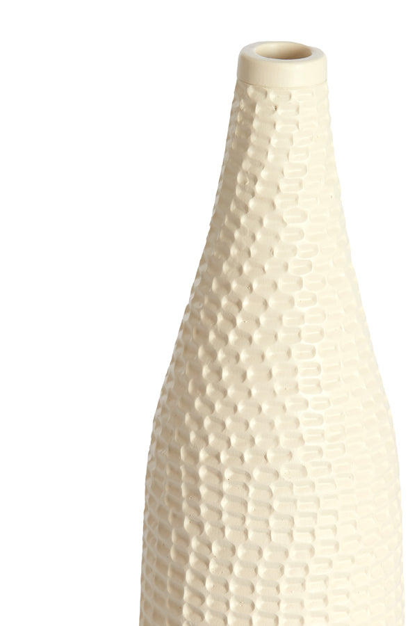 Elegant Cream Yasso Decorative Vase (Ø9.5x30 cm)