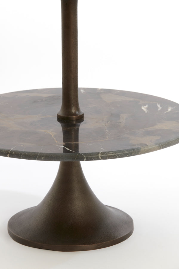 Vermentino Dark Brown Marble 3-Tier Display Stand Ø51x100 cm