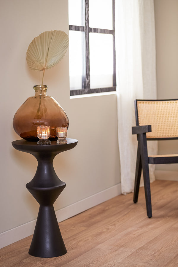 Elegant Matte Black Loboc Side Table 37.5x14x74 cm