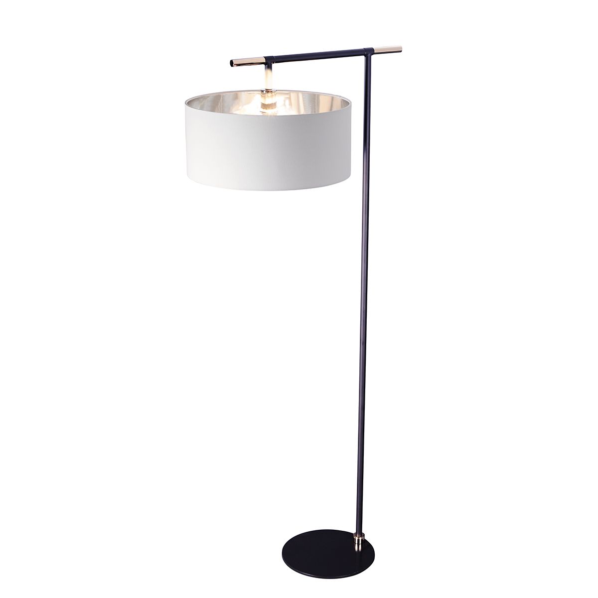 Balance 1 Light Floor Lamp Black/ Polished Nickel