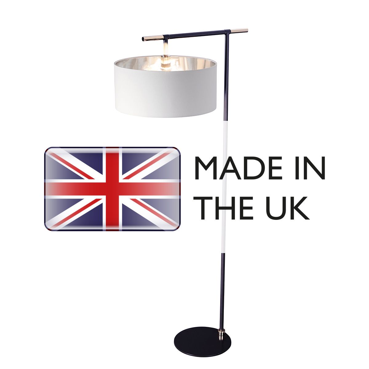Balance 1 Light Floor Lamp Black/ Polished Nickel