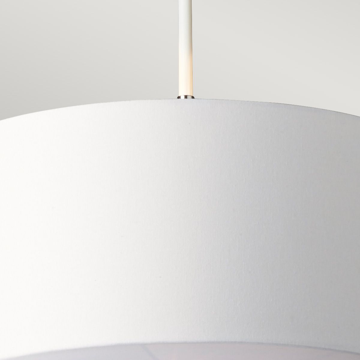 Contemporary Balance Pendant in White and Polished Nickel Finish