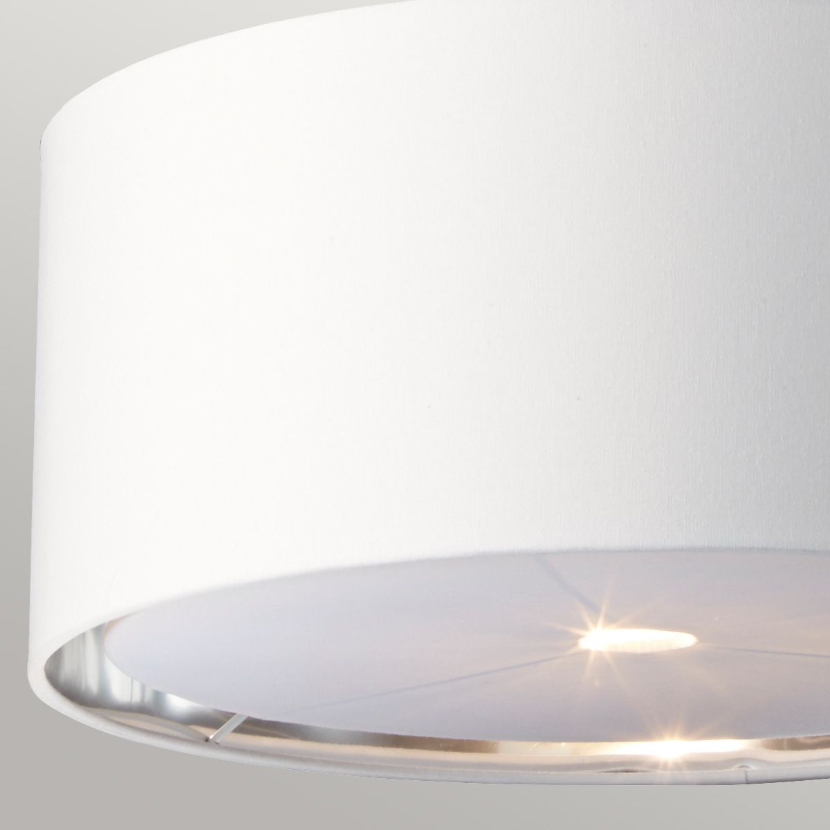Contemporary Balance Pendant in White and Polished Nickel Finish