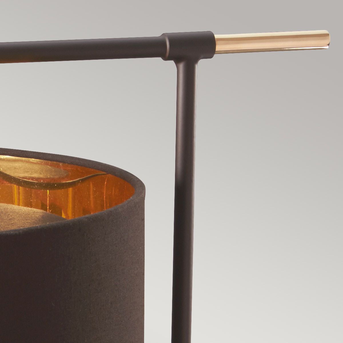 Retro Chic Table Lamp in Mocha Brown and Polished Brass