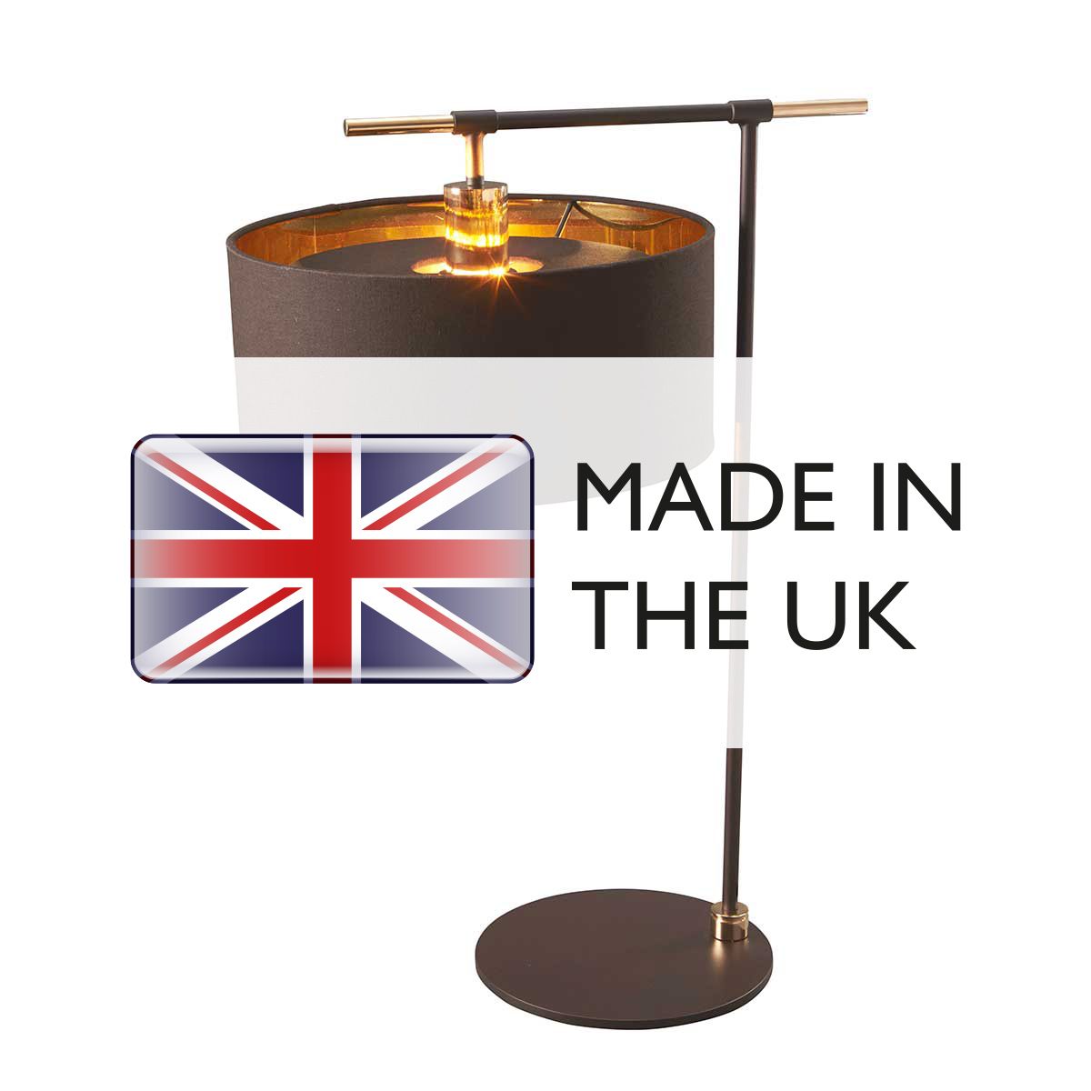 Retro Chic Table Lamp in Mocha Brown and Polished Brass