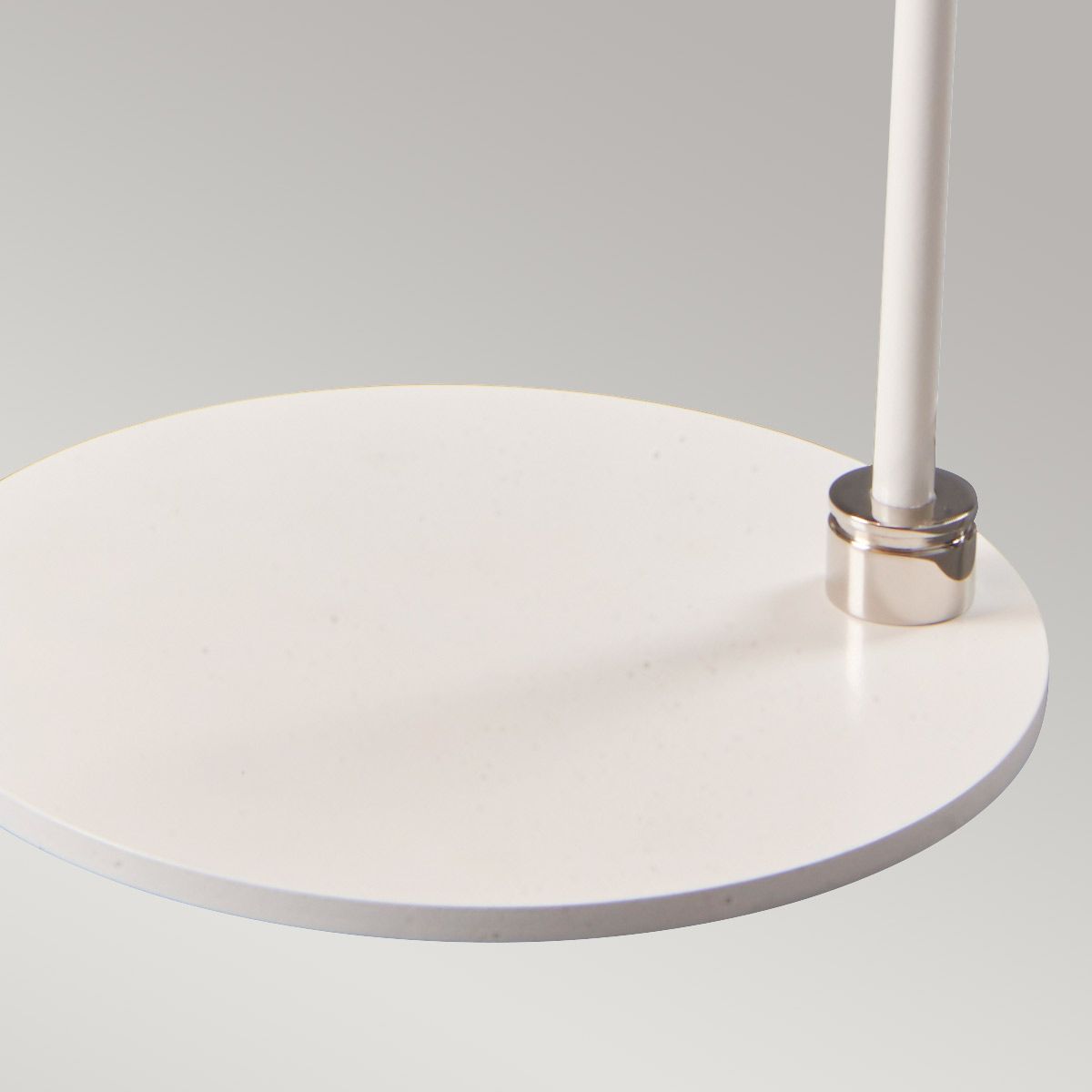 Contemporary White and Polished Nickel Table Lamp