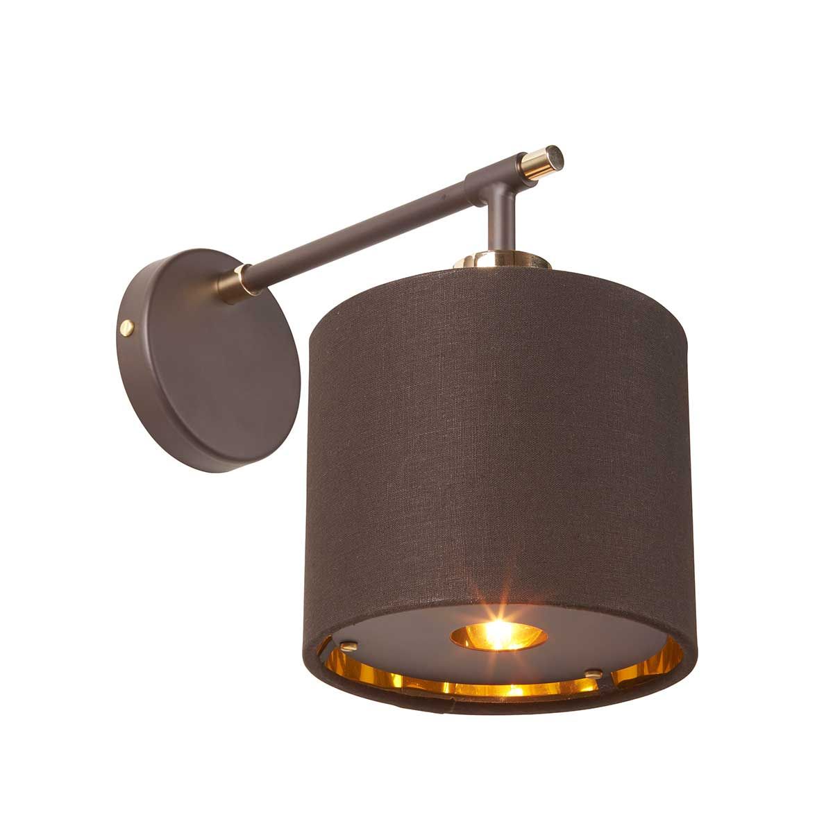 Retro Modern Balance Wall Light with Polished Brass and Brown Finish