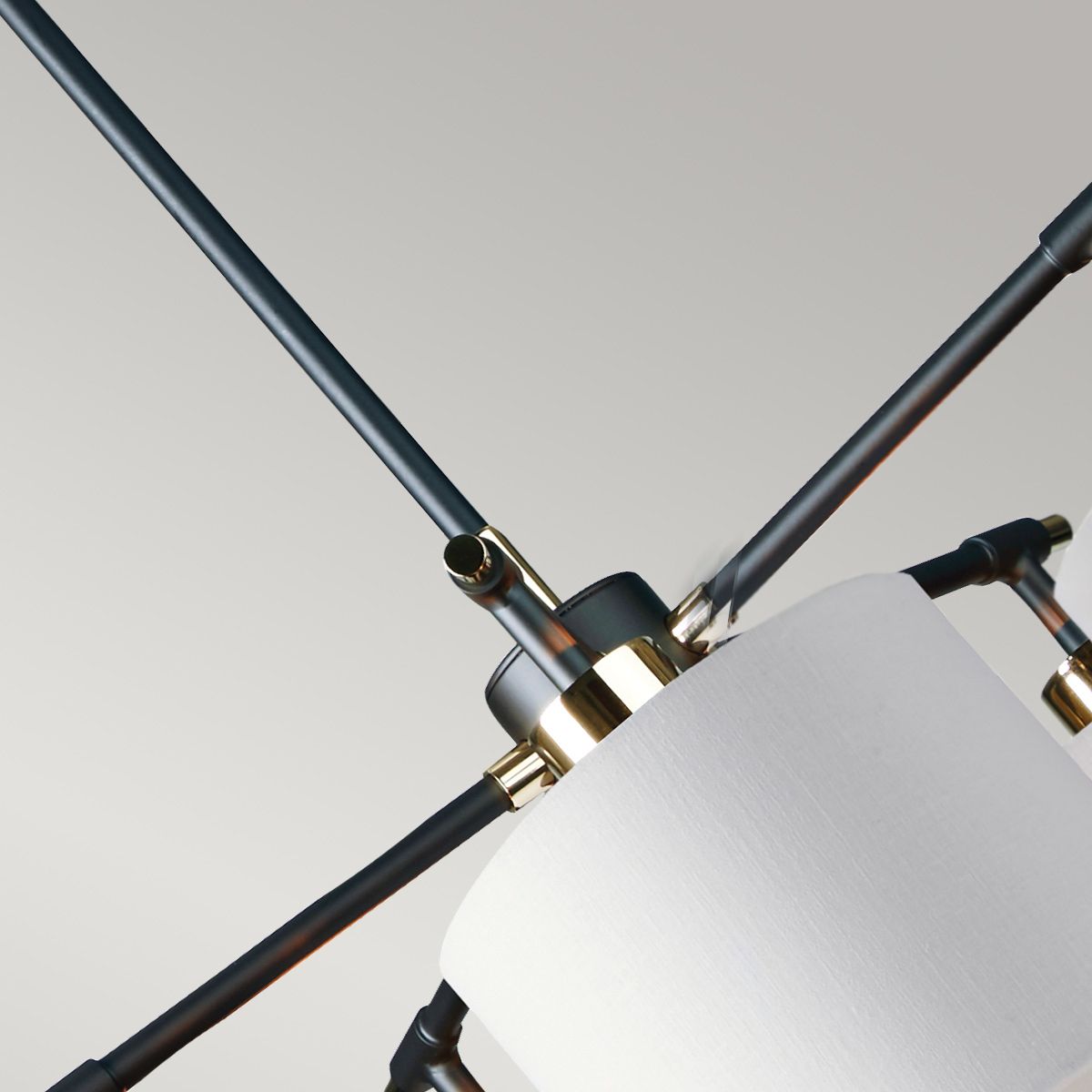 Balance 5 Light Chandelier Black/ Polished Nickel