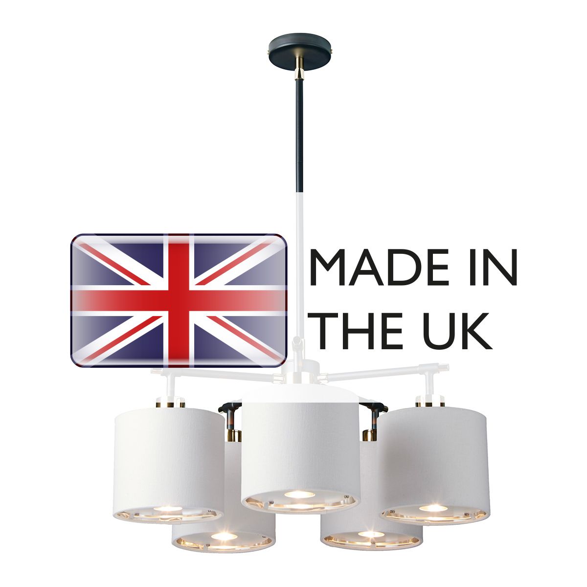 Balance 5 Light Chandelier Black/ Polished Nickel