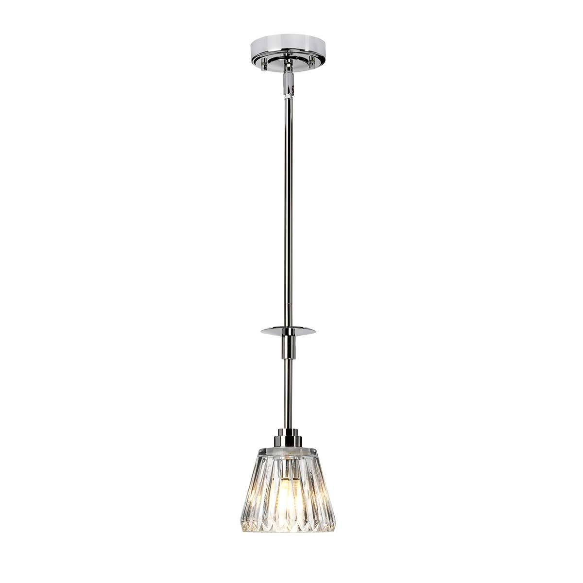 Agatha Polished Chrome Single Pendant Light - IP44 Rated for Bathrooms