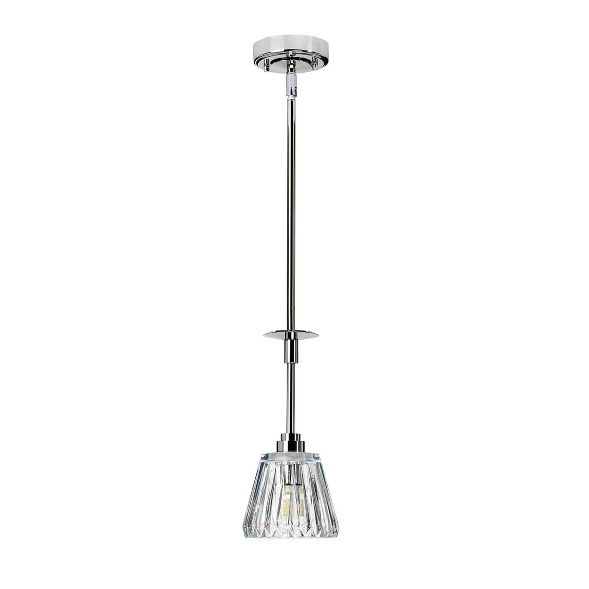 Agatha Polished Chrome Single Pendant Light - IP44 Rated for Bathrooms