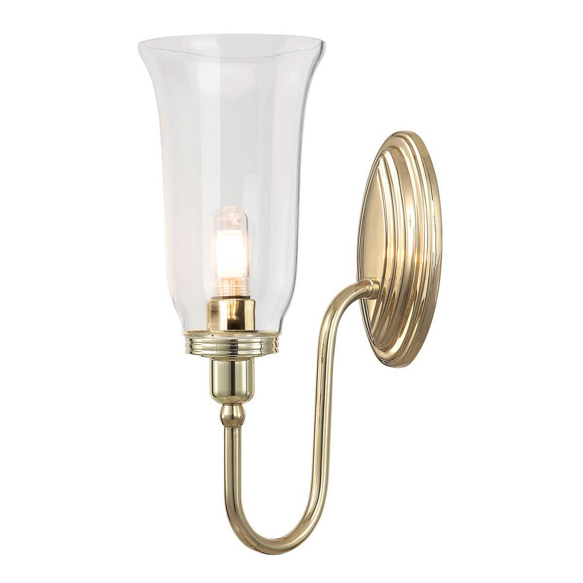 Austen Classic Brass Bathroom Wall Sconce - Polished Finish