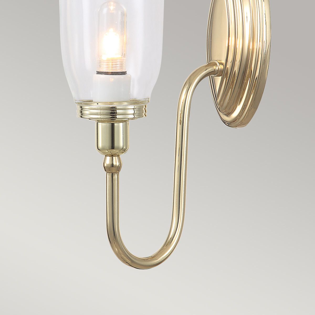 Austen Classic Brass Bathroom Wall Sconce - Polished Finish