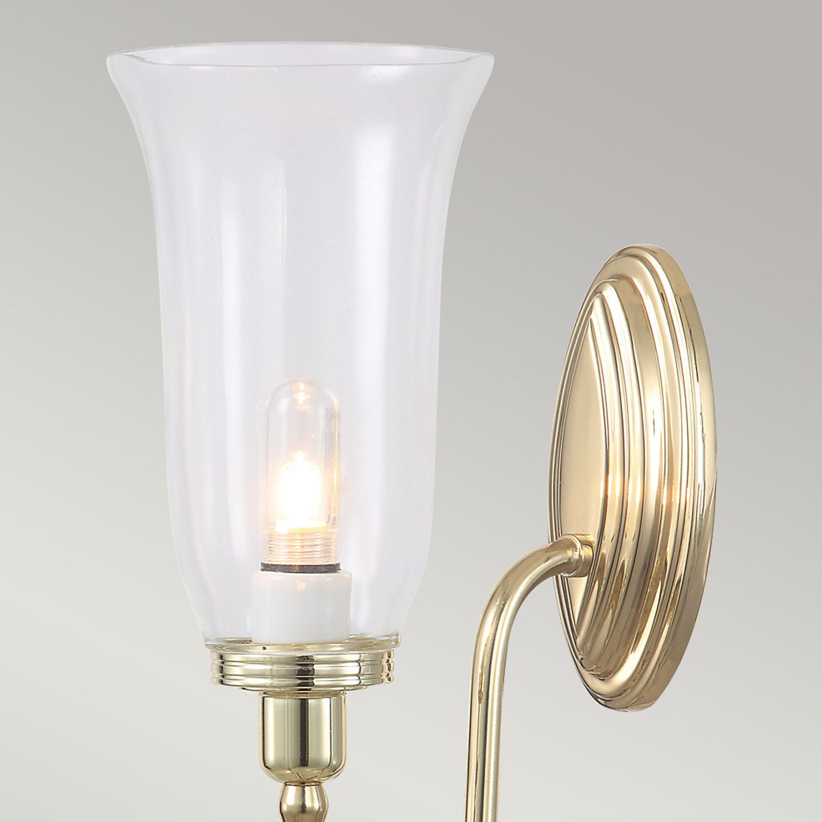 Austen Classic Brass Bathroom Wall Sconce - Polished Finish