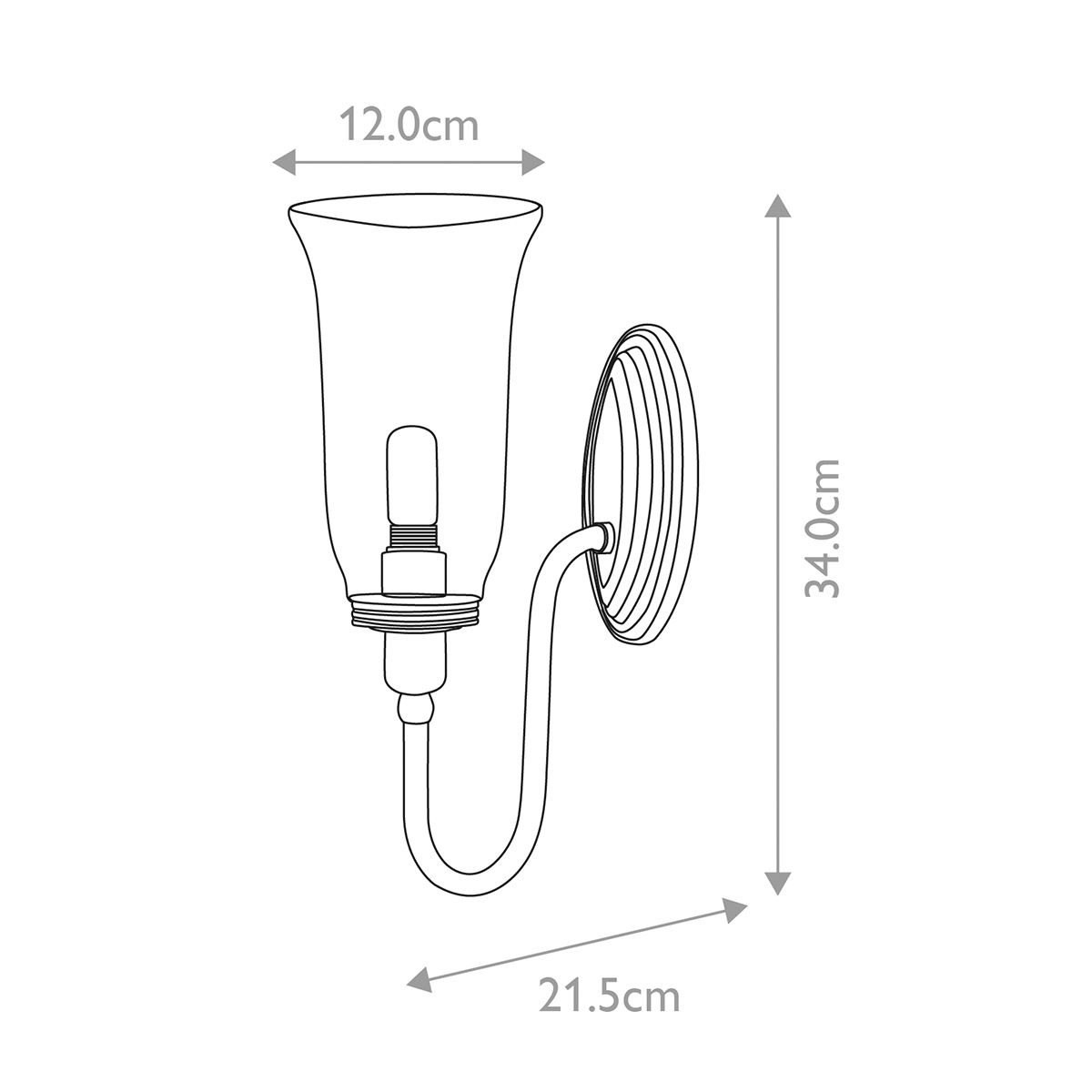 Austen Classic Brass Bathroom Wall Sconce - Polished Finish