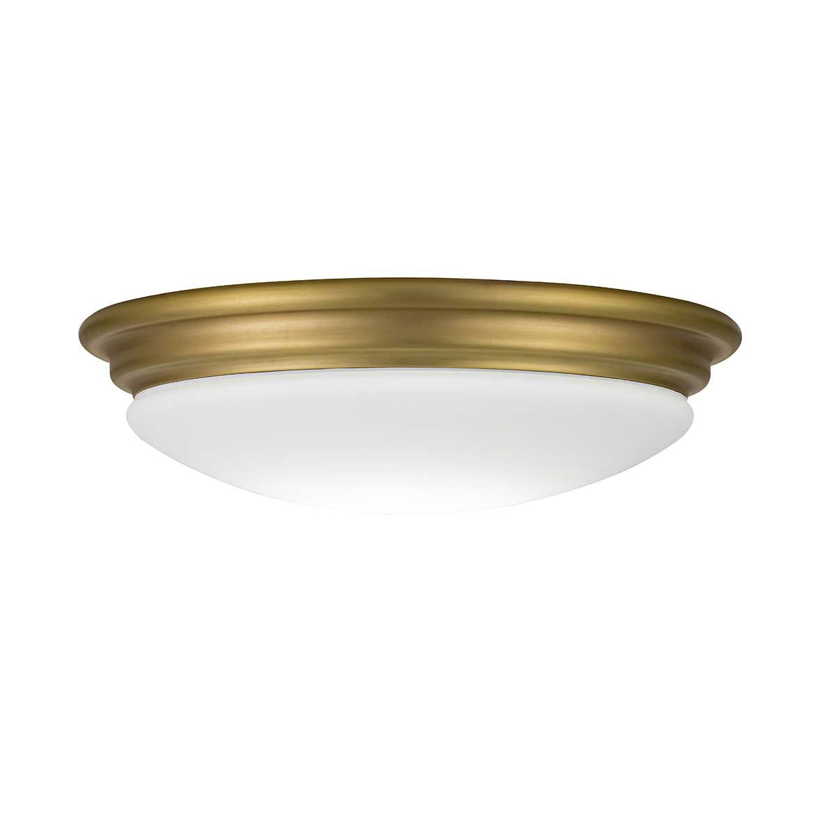 Brompton Brushed Brass & Opal Glass Flush Mount Light