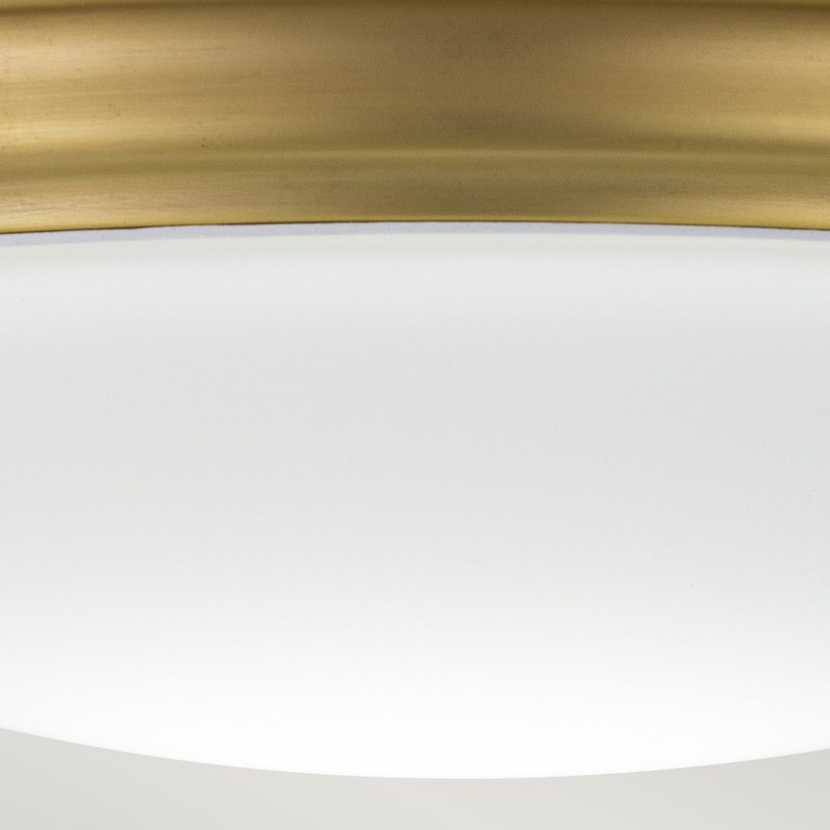 Brompton Brushed Brass & Opal Glass Flush Mount Light