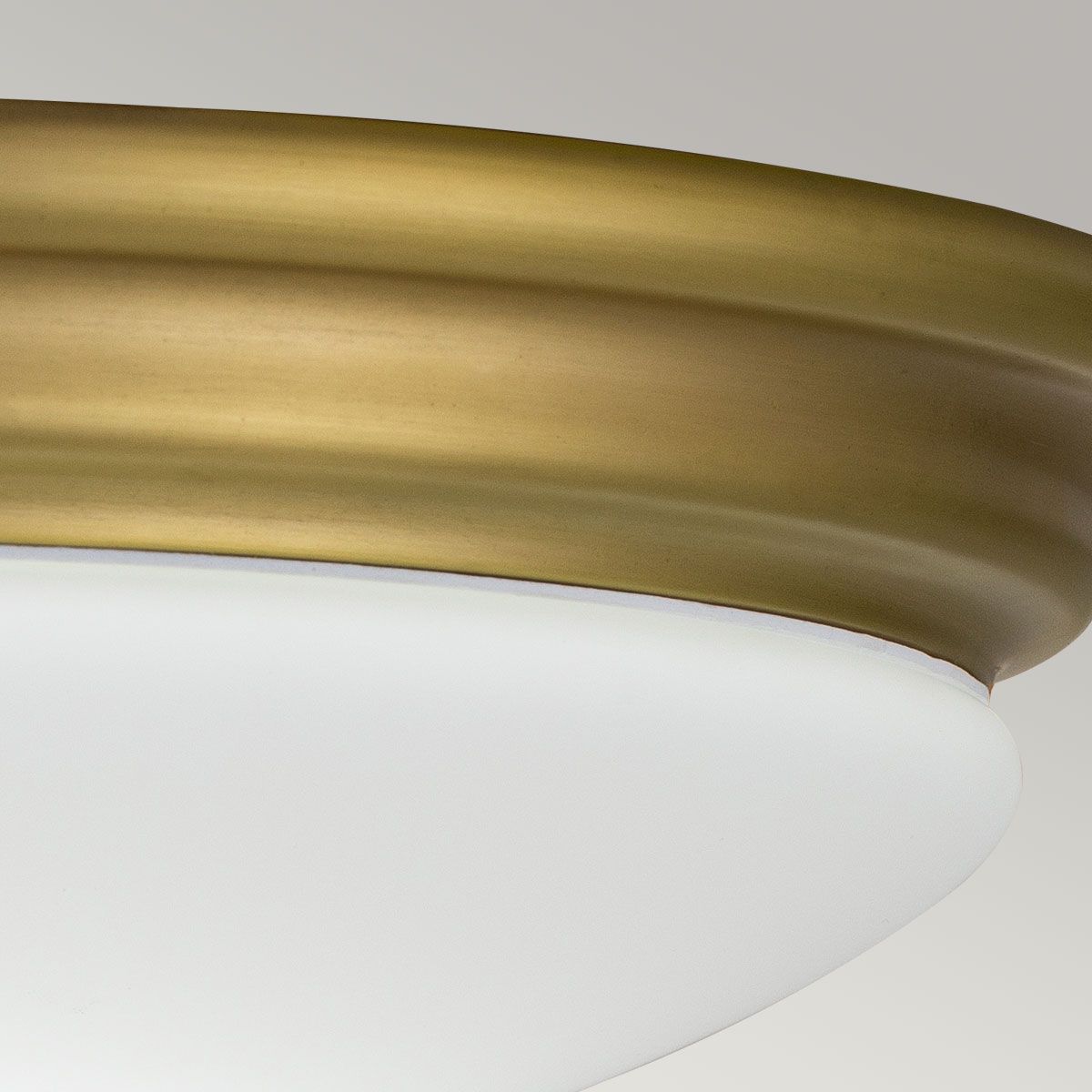 Brompton Brushed Brass & Opal Glass Flush Mount Light