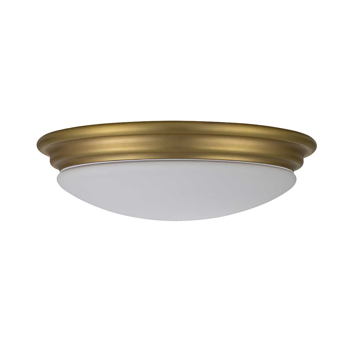 Brompton Brushed Brass & Opal Glass Flush Mount Light