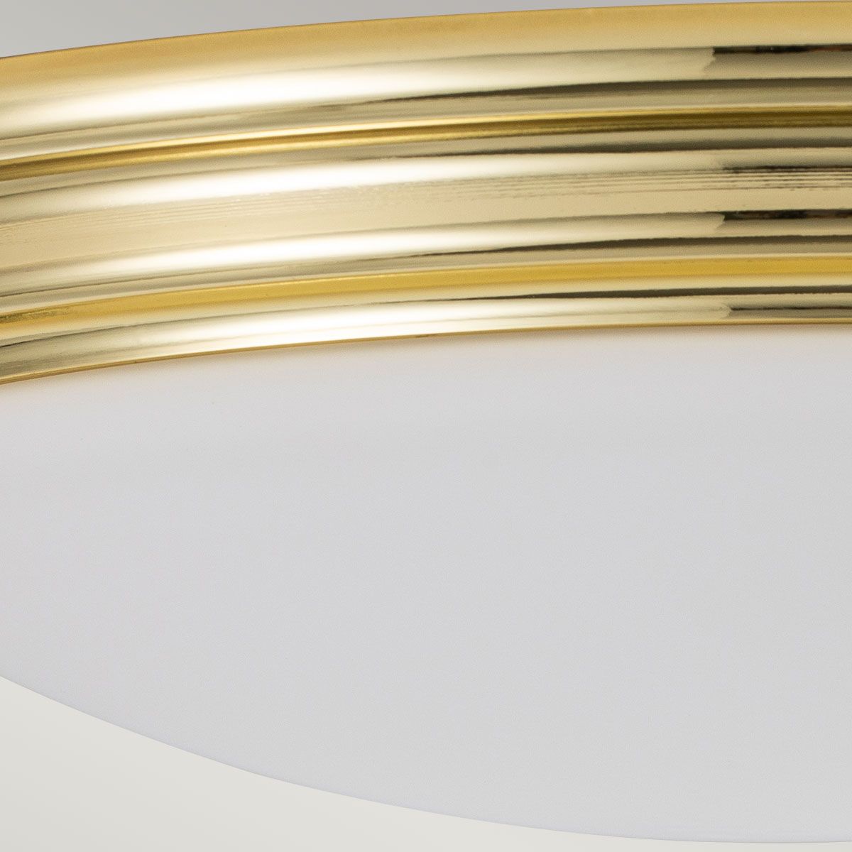 Brompton Polished Brass 1-Light Bathroom Flush Mount Fixture