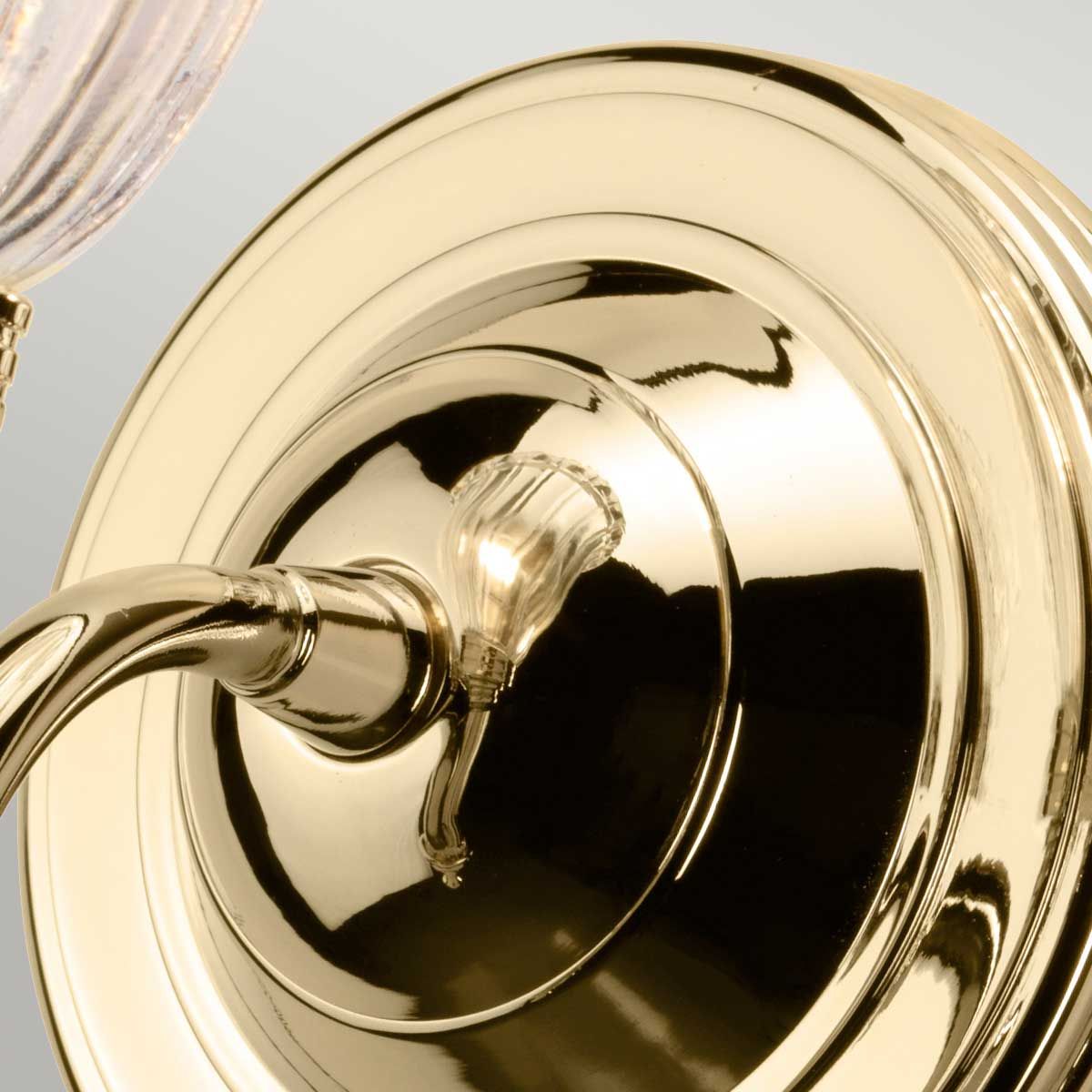 Carroll Collection: Elegant Polished Brass Wall Light Fixture