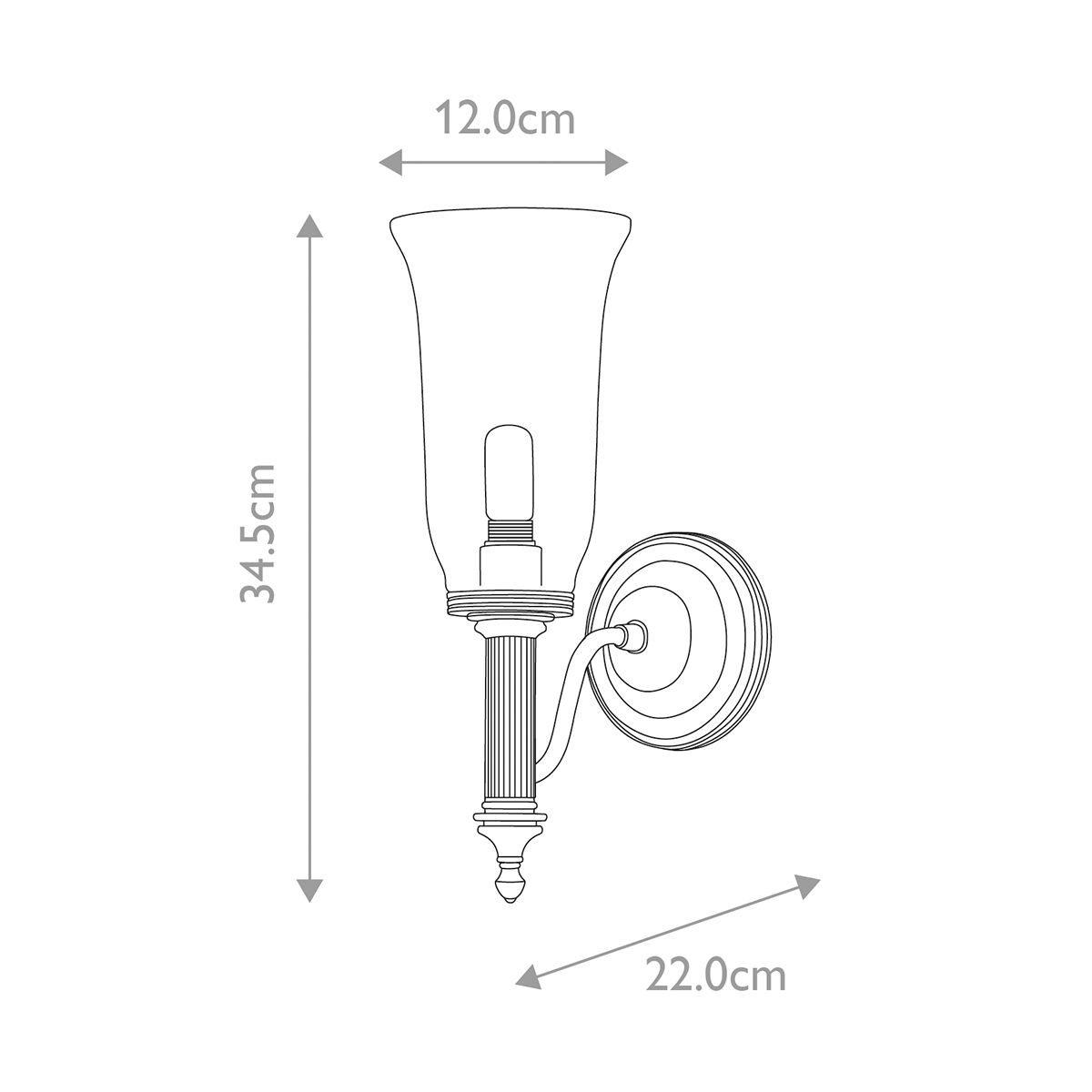 Carroll Collection Polished Chrome Wall Sconce