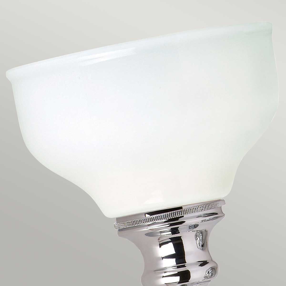 Opulent Cheadle Chrome Wall Light with Opal Glass Shade