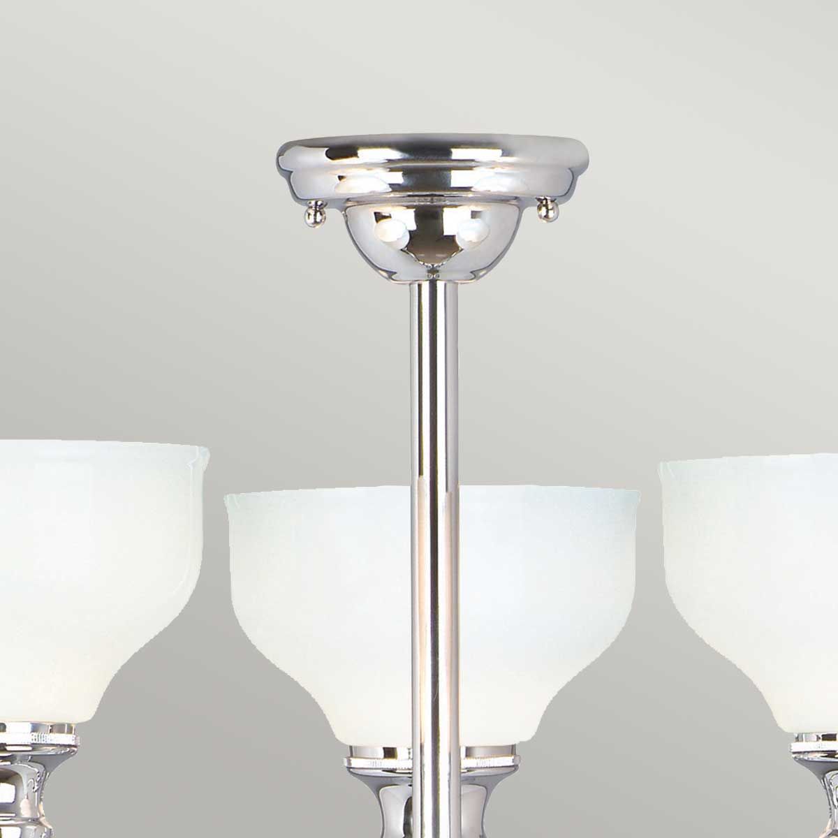 Elegant Cheadle Chrome Chandelier with Opal Glass Shades - 3 LED Lamps