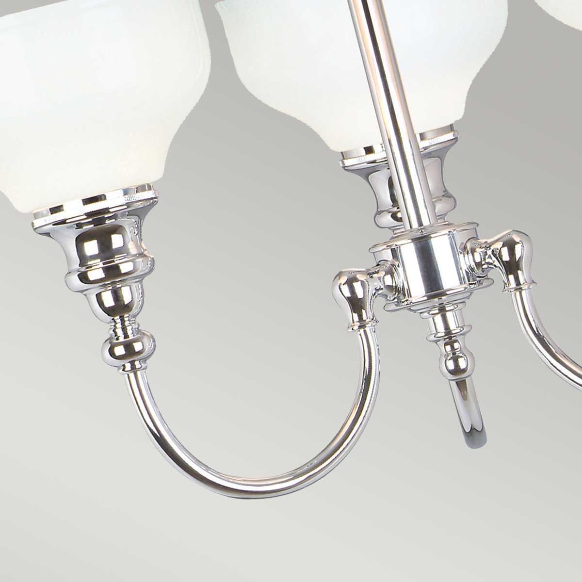 Elegant Cheadle Chrome Chandelier with Opal Glass Shades - 3 LED Lamps