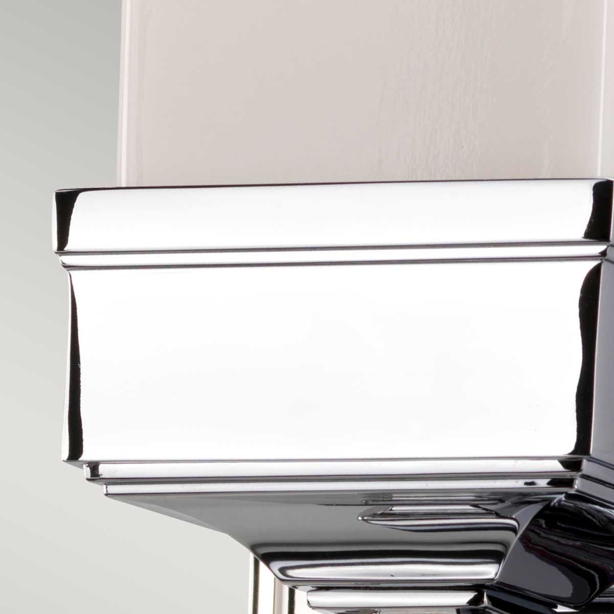 Cambridge Polished Chrome Wall Light with Opal Square Glass Shade
