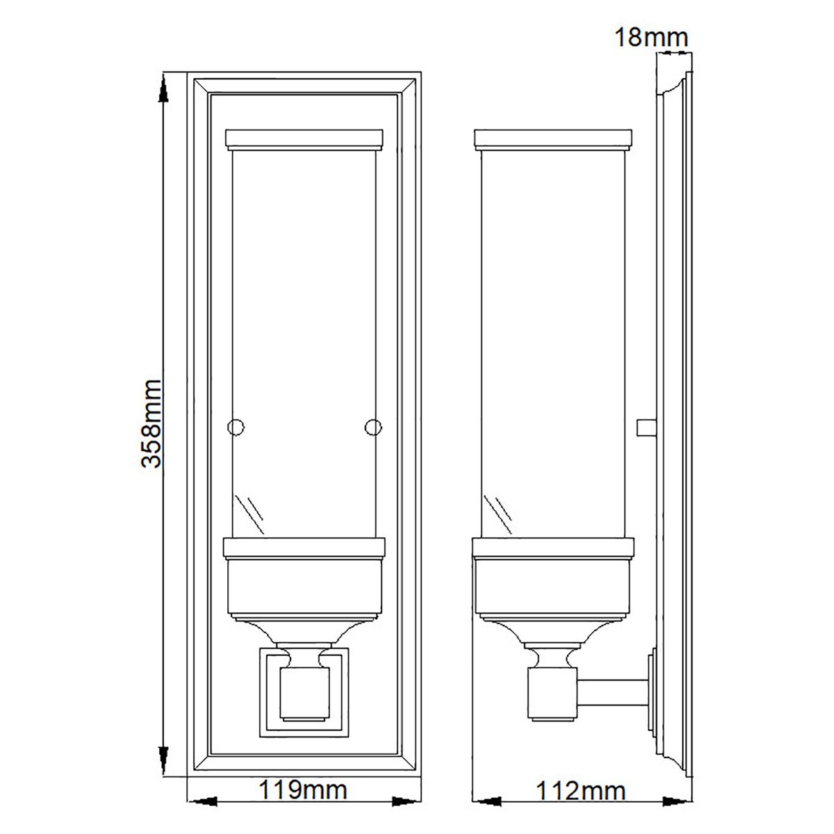 Cambridge Polished Chrome Wall Light with Opal Square Glass Shade
