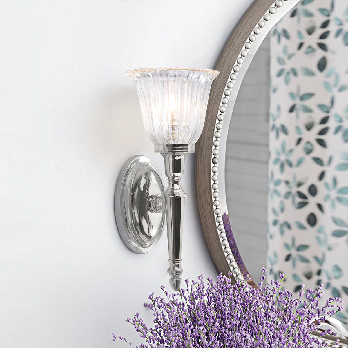 Polished Chrome Dryden Bathroom Wall Sconce
