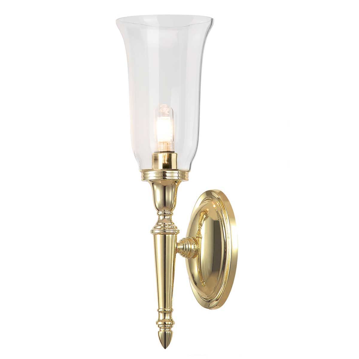 Polished Brass Dryden Wall Light for Elegant Bathroom Ambiance
