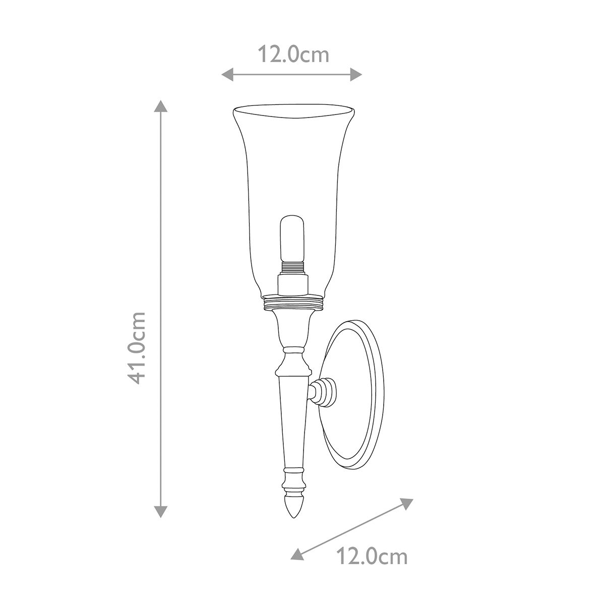 Dryden 1 Light Wall Light Polished Nickel