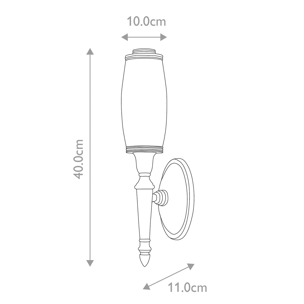 Sleek Chrome Modern Wall Light for Bathrooms