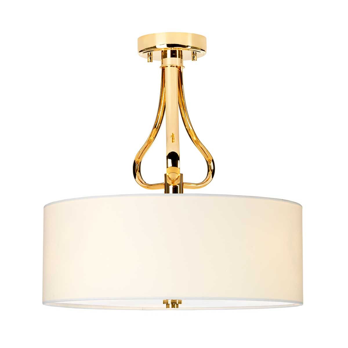 Falmouth Romantic Heart 3-Light Semi-Flush in French Gold