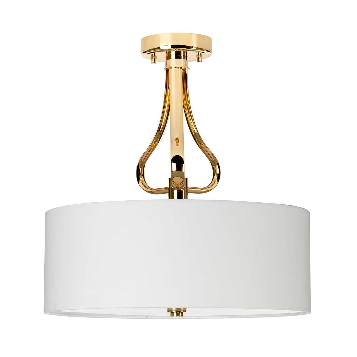 Falmouth Romantic Heart 3-Light Semi-Flush in French Gold