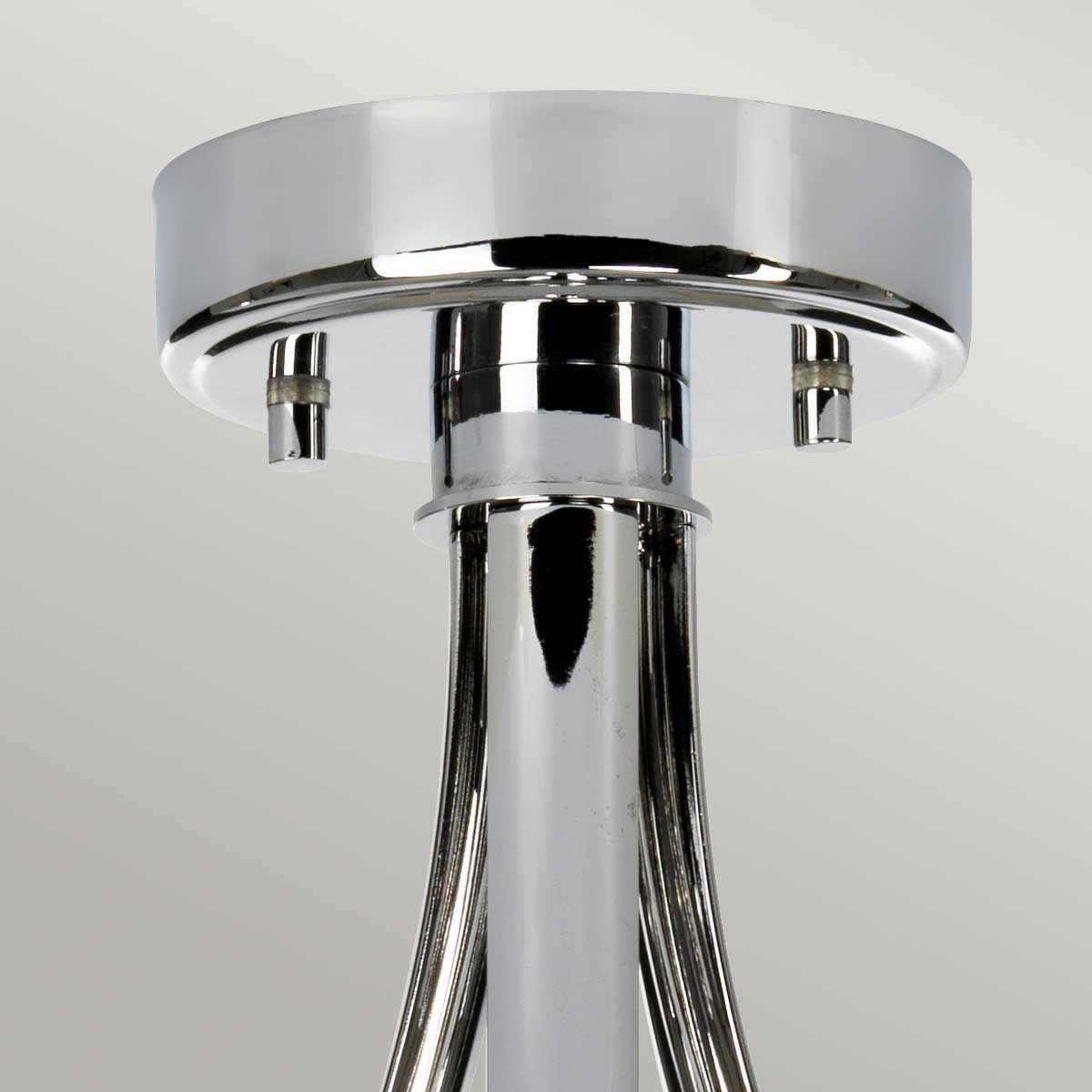 Falmouth 3 Light Semi-Flush Fixture in Polished Chrome with Black Shade