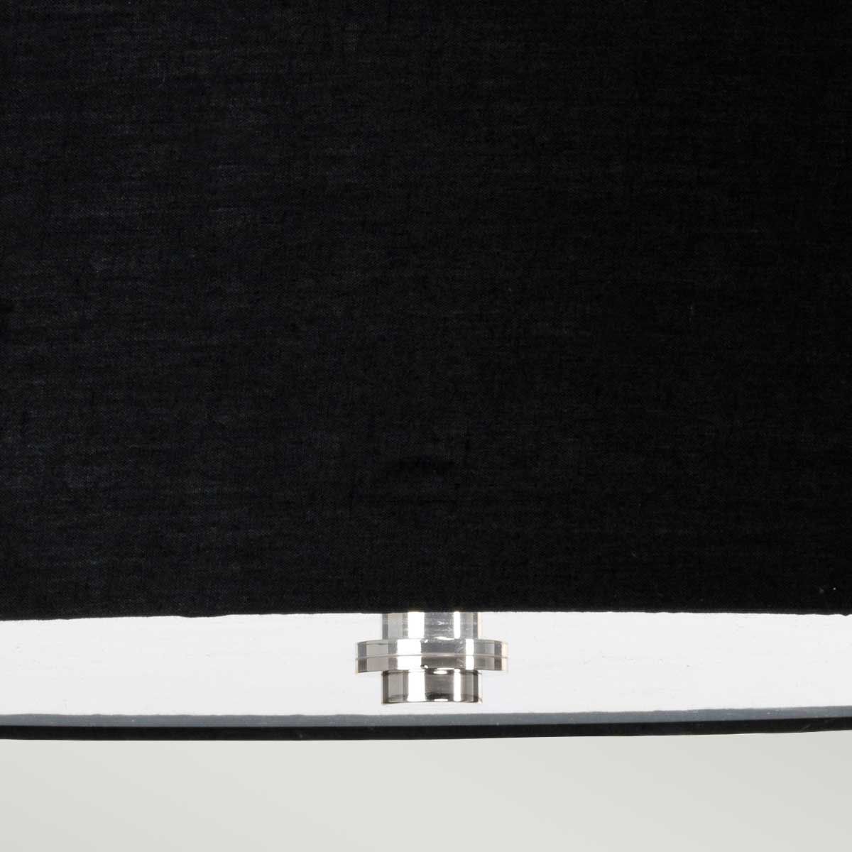 Falmouth 3 Light Semi-Flush Fixture in Polished Chrome with Black Shade